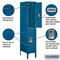 Salsbury Industries Wardrobe Locker, 12" W, 18" D, 66" H, (1) Wide, (2) Openings, Blue 62158BL-A